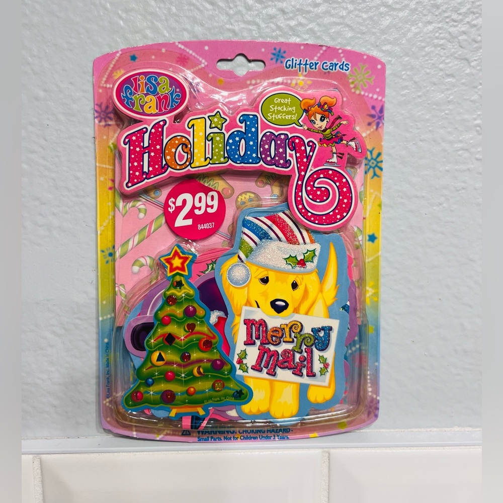 Lisa Frank VINTAGE Holidays Glitter Cards Sealed Set